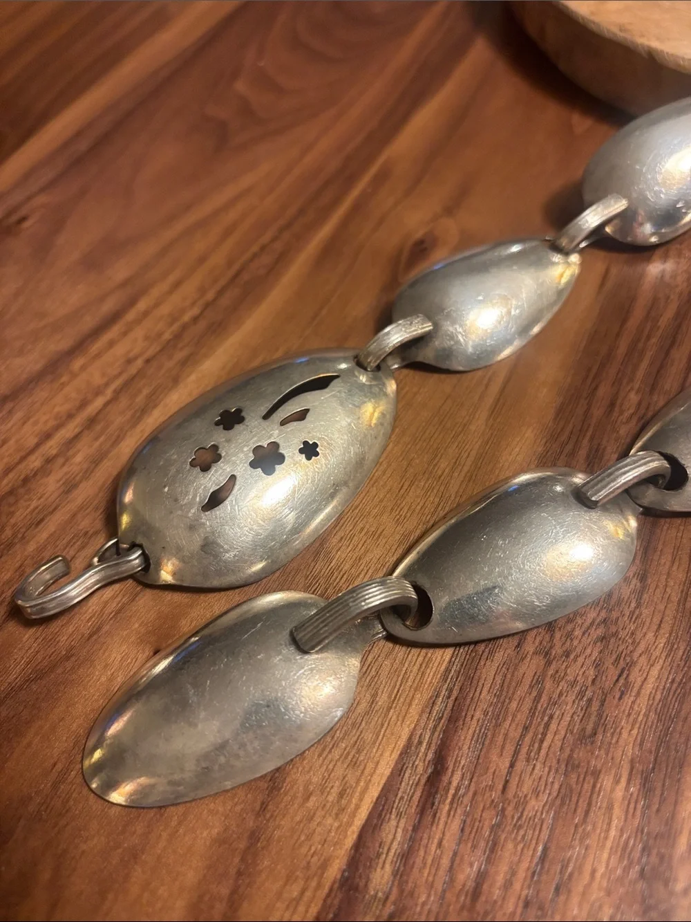 Vintage Handmade Sterling Silver Concho Belt Made from Spoons